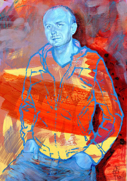 Marcin Koszalka, "Przekroj" 15/2010, acrylics + digital collage, A4, 2010
