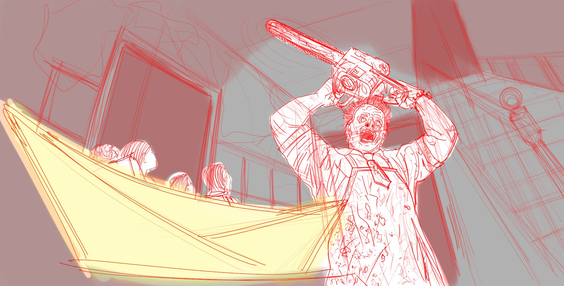 Pennywise's Nightmare Circus Texas Chain Saw Massacre Show Scene
