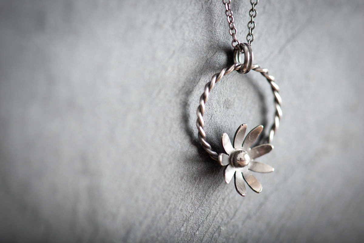 Twisted Wire Flower Necklace - SOLD