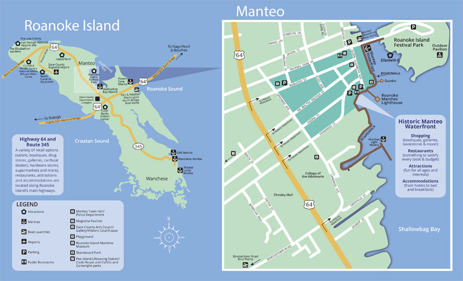 Historic Manteo Waterfront brochure interior