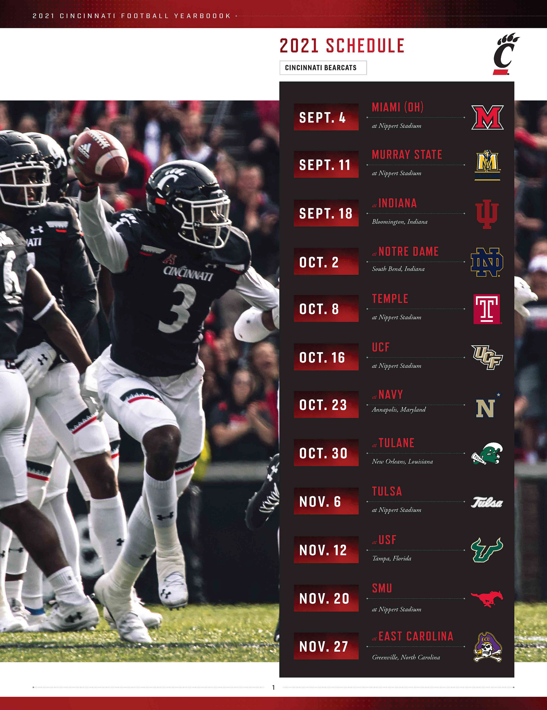 UC Football Schedule