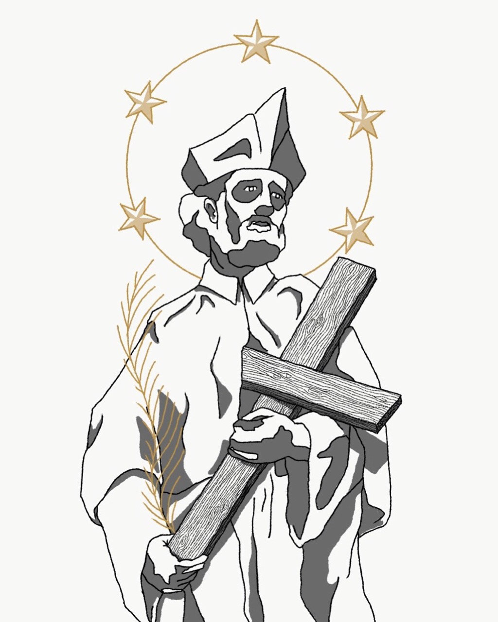 ST JOHN OF NEPTOMUK. Illustration, digital