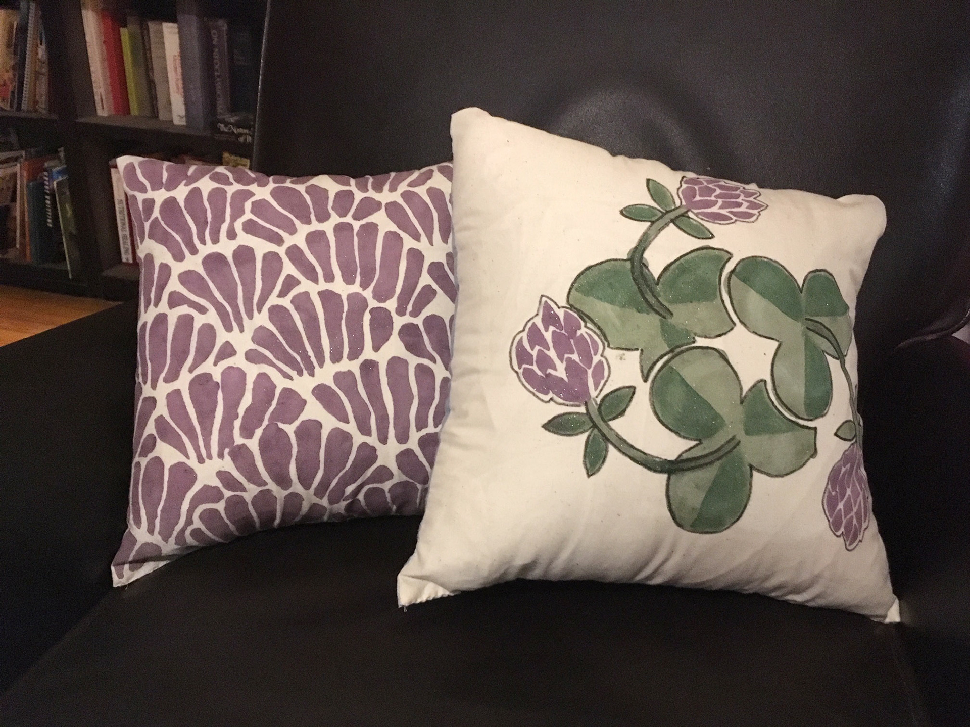 Hand Stenciled Throw Pillows from "Mission" inspired designs