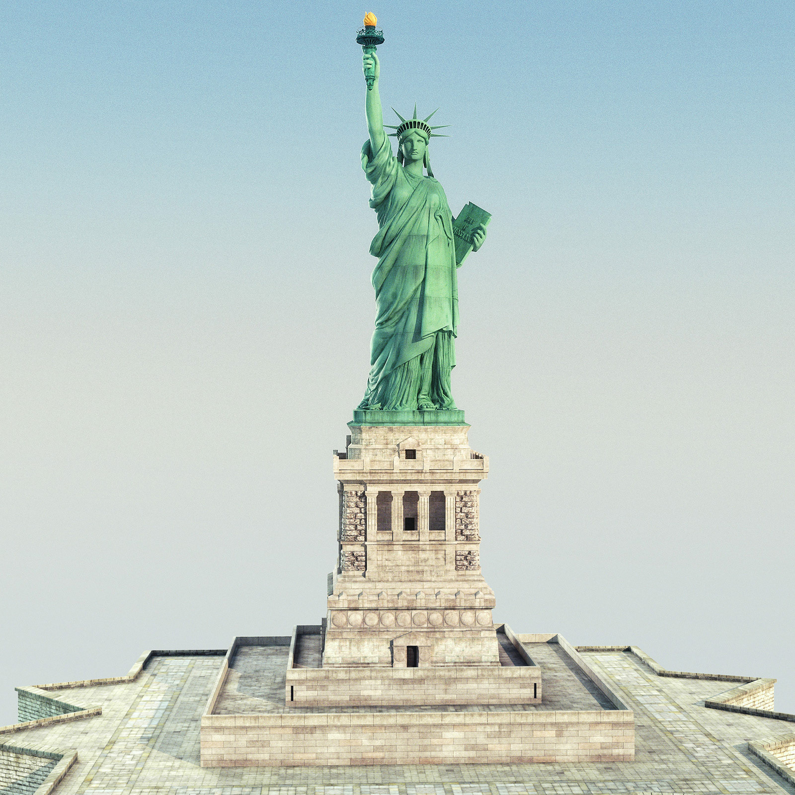 statue of liberty 3d model rigged