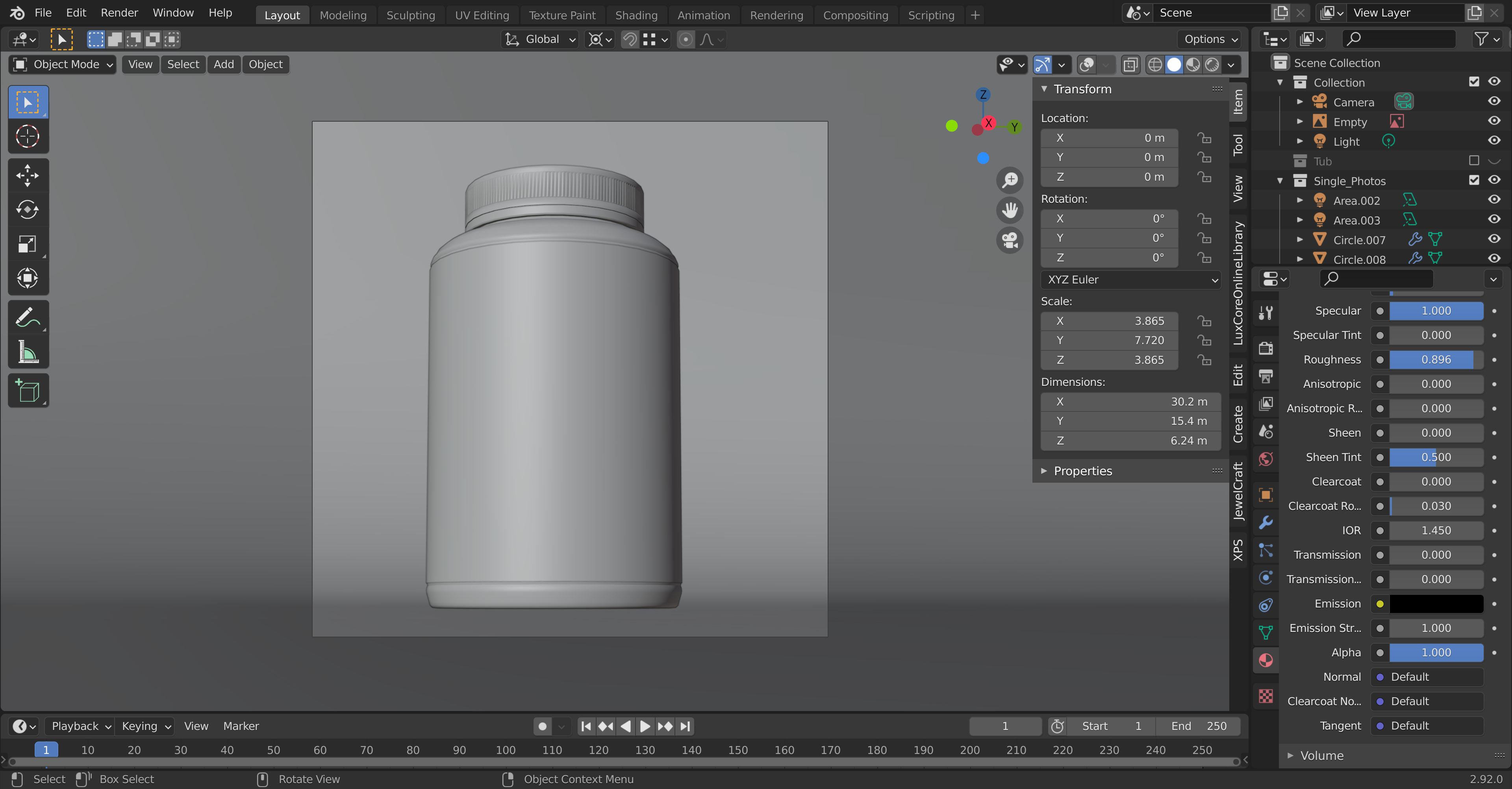 2.3D models solid form using a default material shader