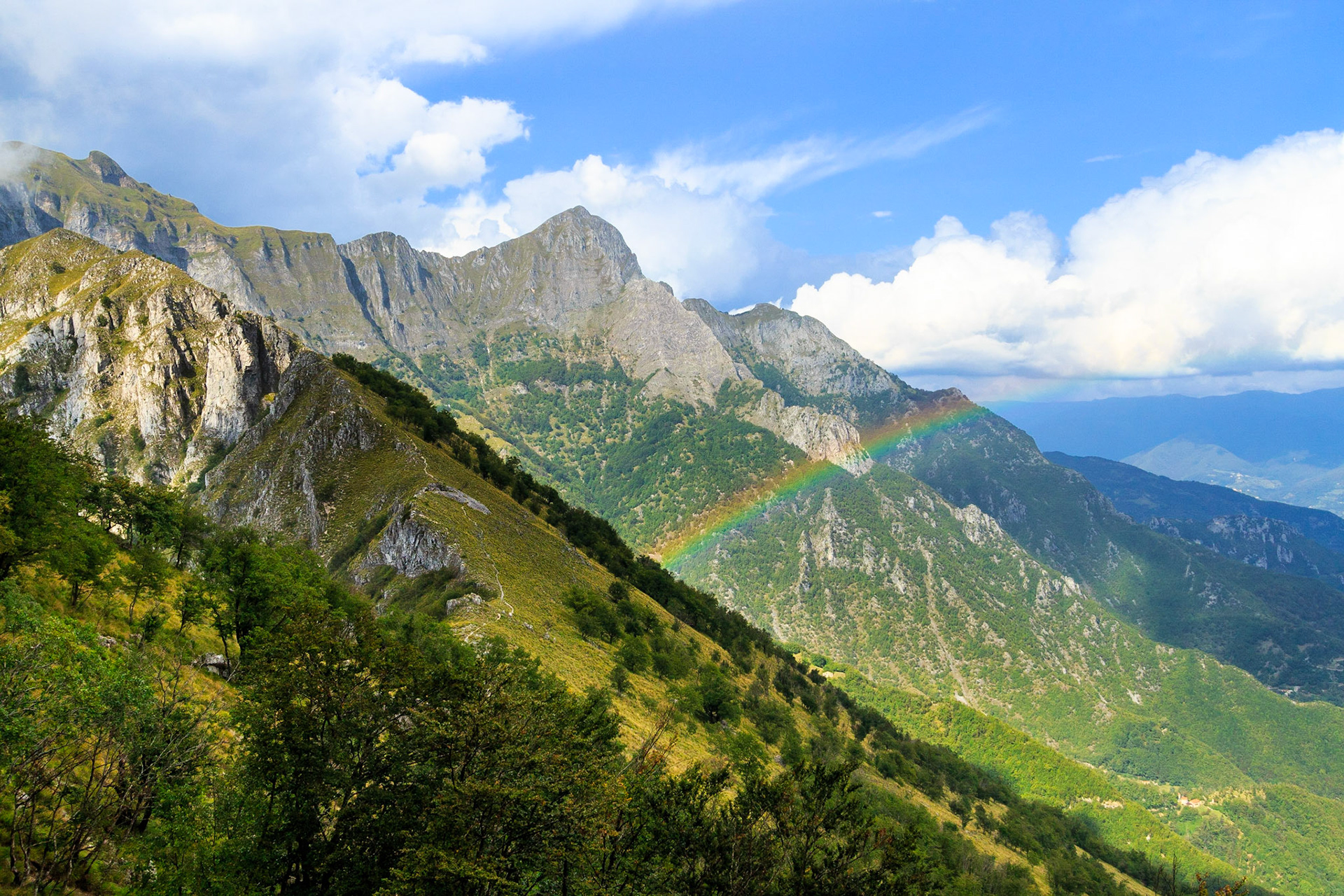 Rainbow on Monte Forat Hike-Apuane Alps, Italy