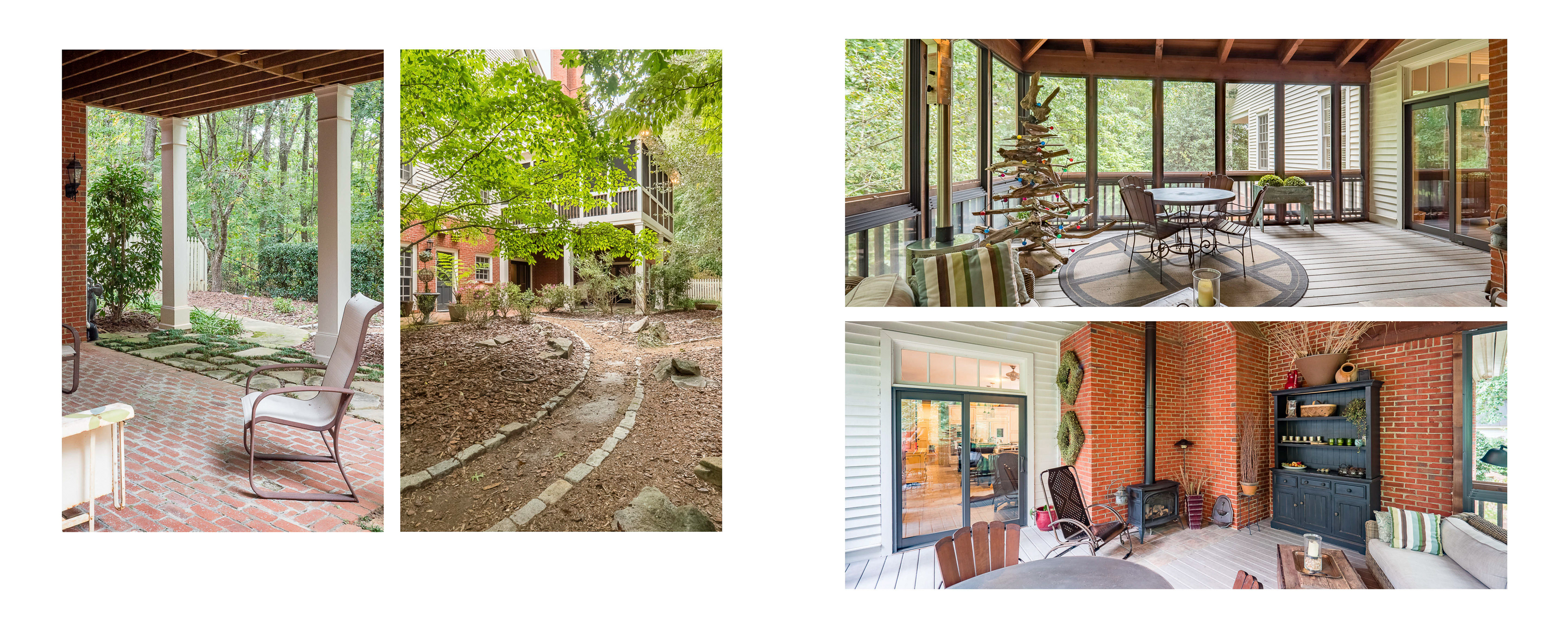 Side patio and porch of home for sale in Milton, GA.