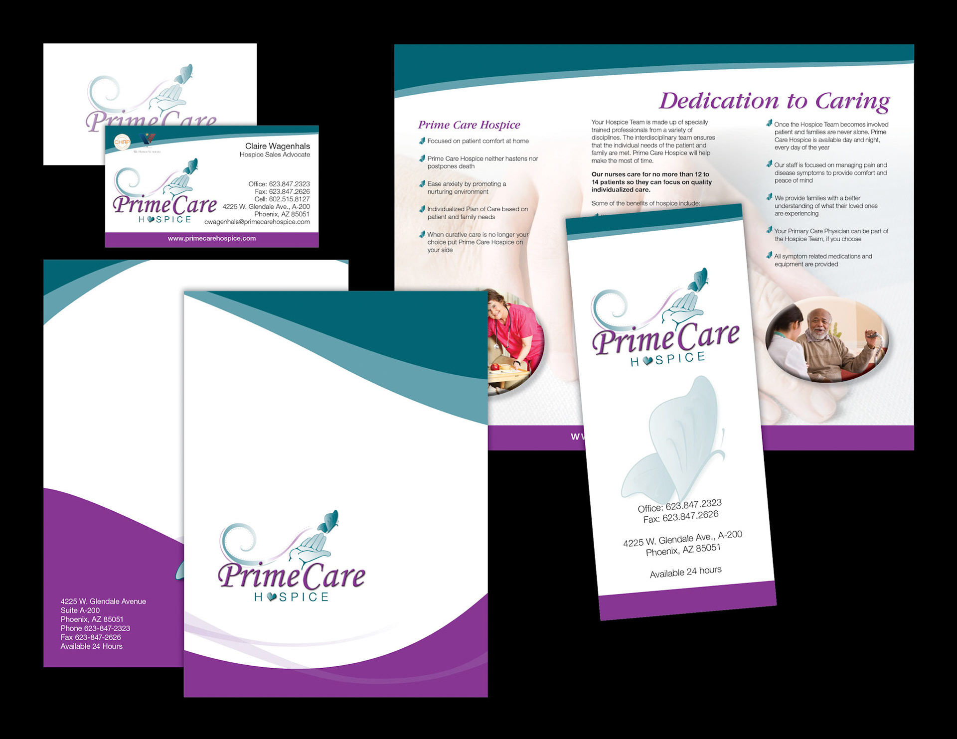 Business Card, Pocket Folder and Brochure