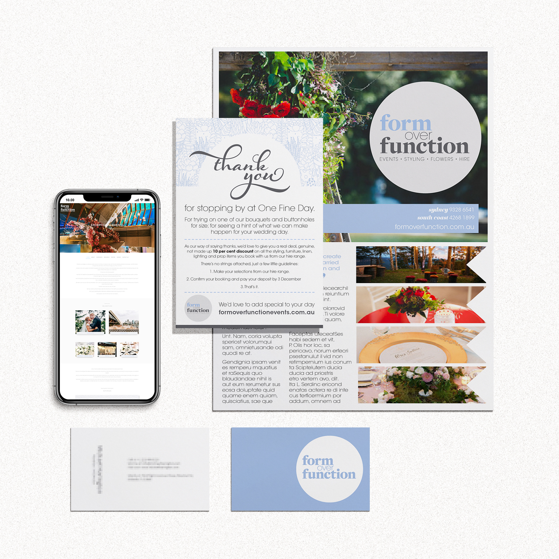 Form Over Function rebrand and stationery design
