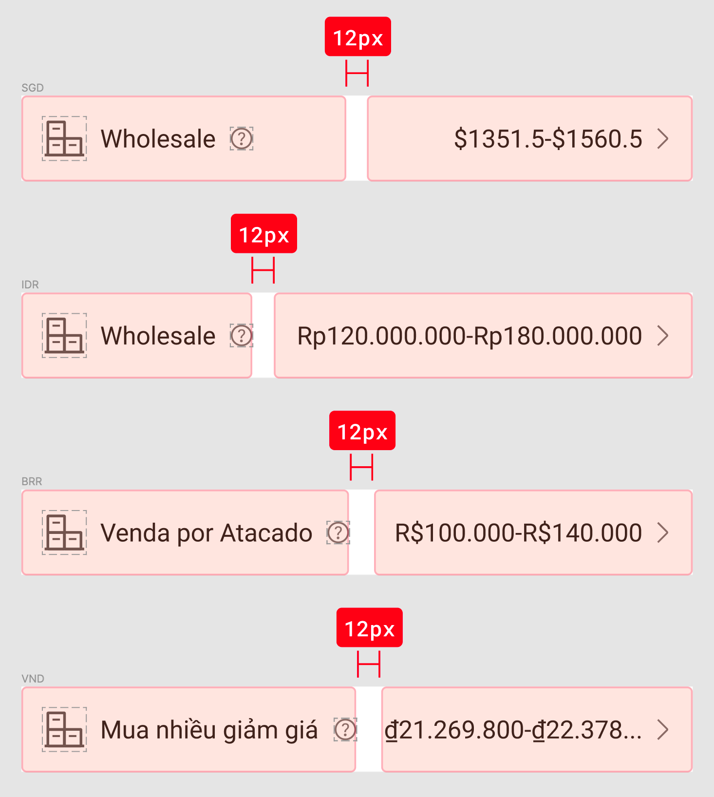 Setting UI rules for different use cases in multiple language environments.