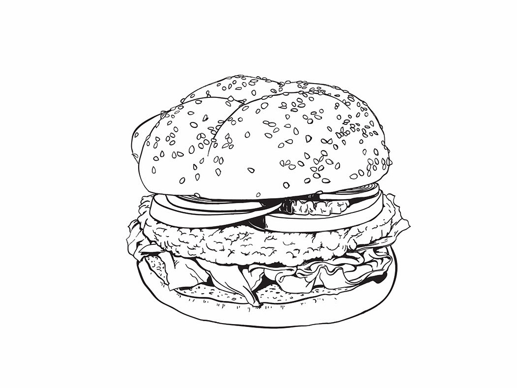 Распечатка гамбургера