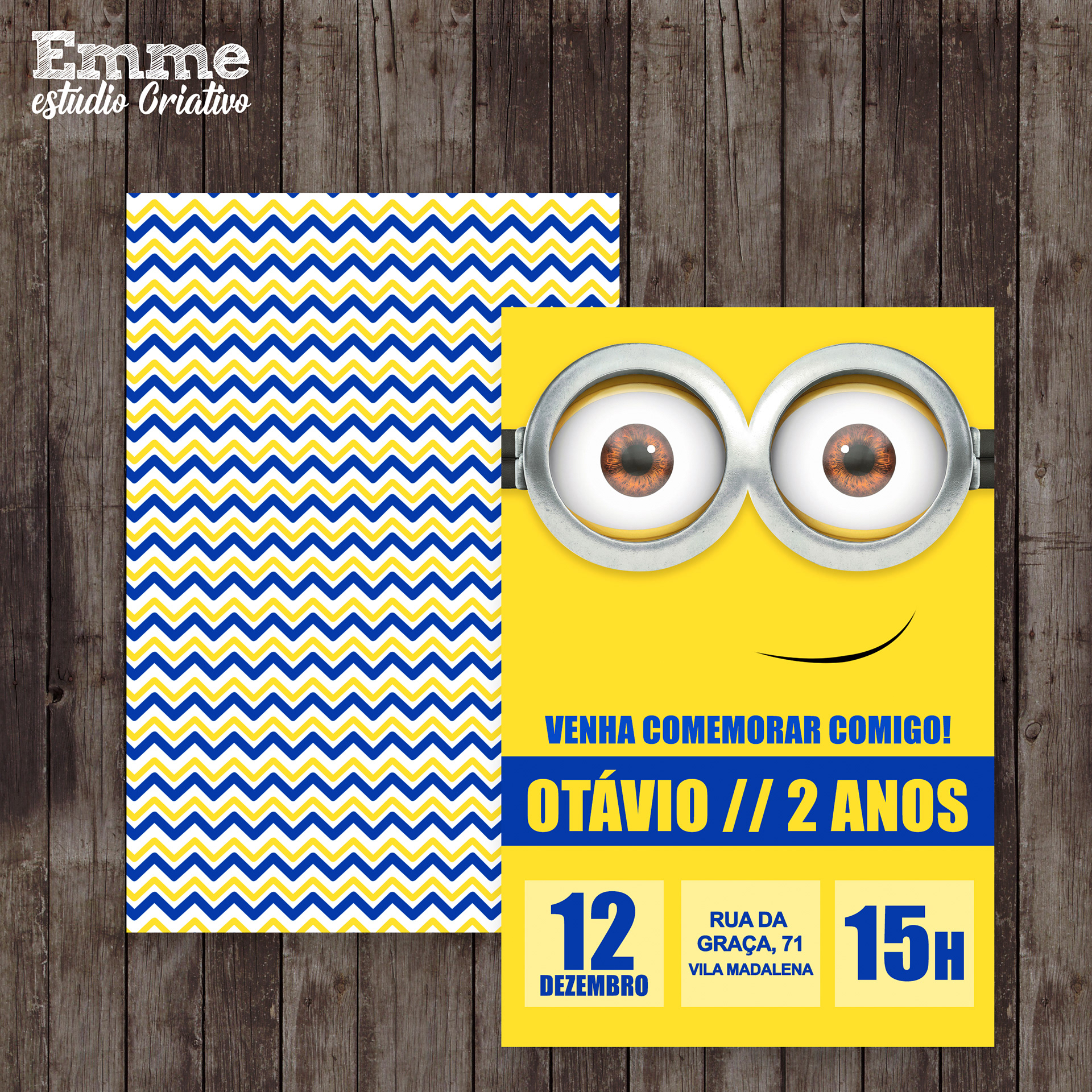 Convite de Aniversário Minions