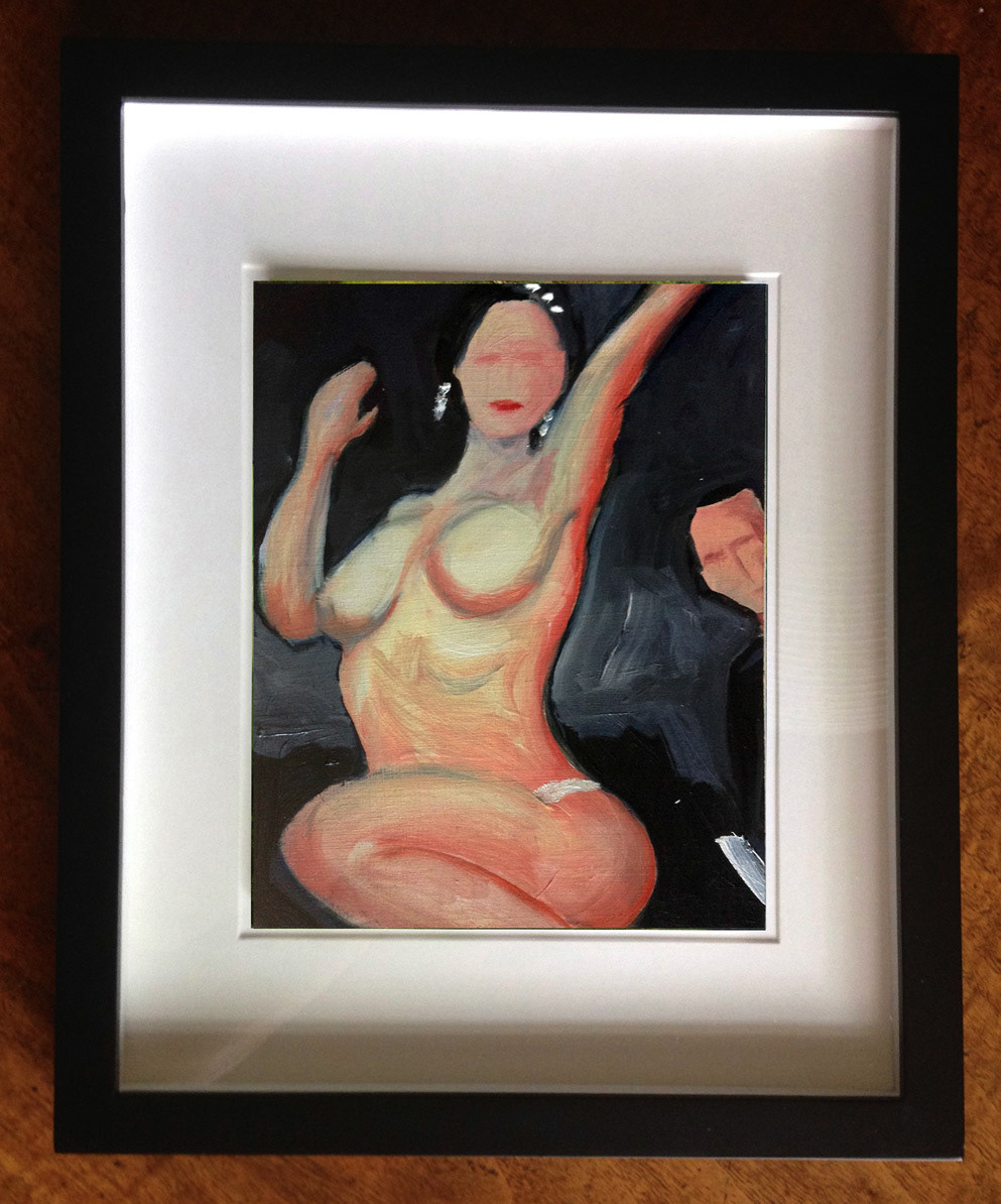 "Show Girl I ", Oil On Foam Core Panel, 4.5" x 16", 2015 