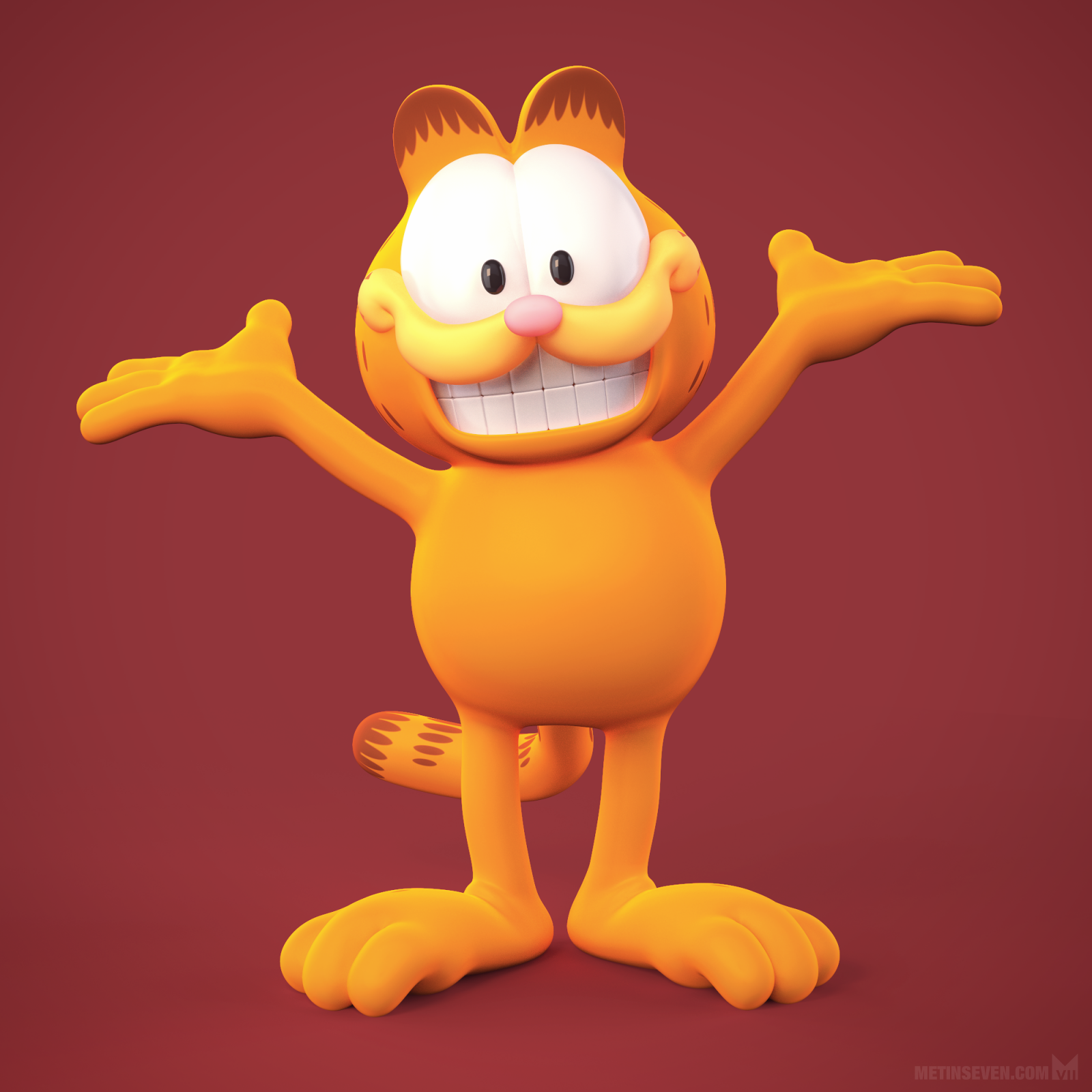 3D model of the Garfield comic character • 3D-model van het Garfield-stripfiguur