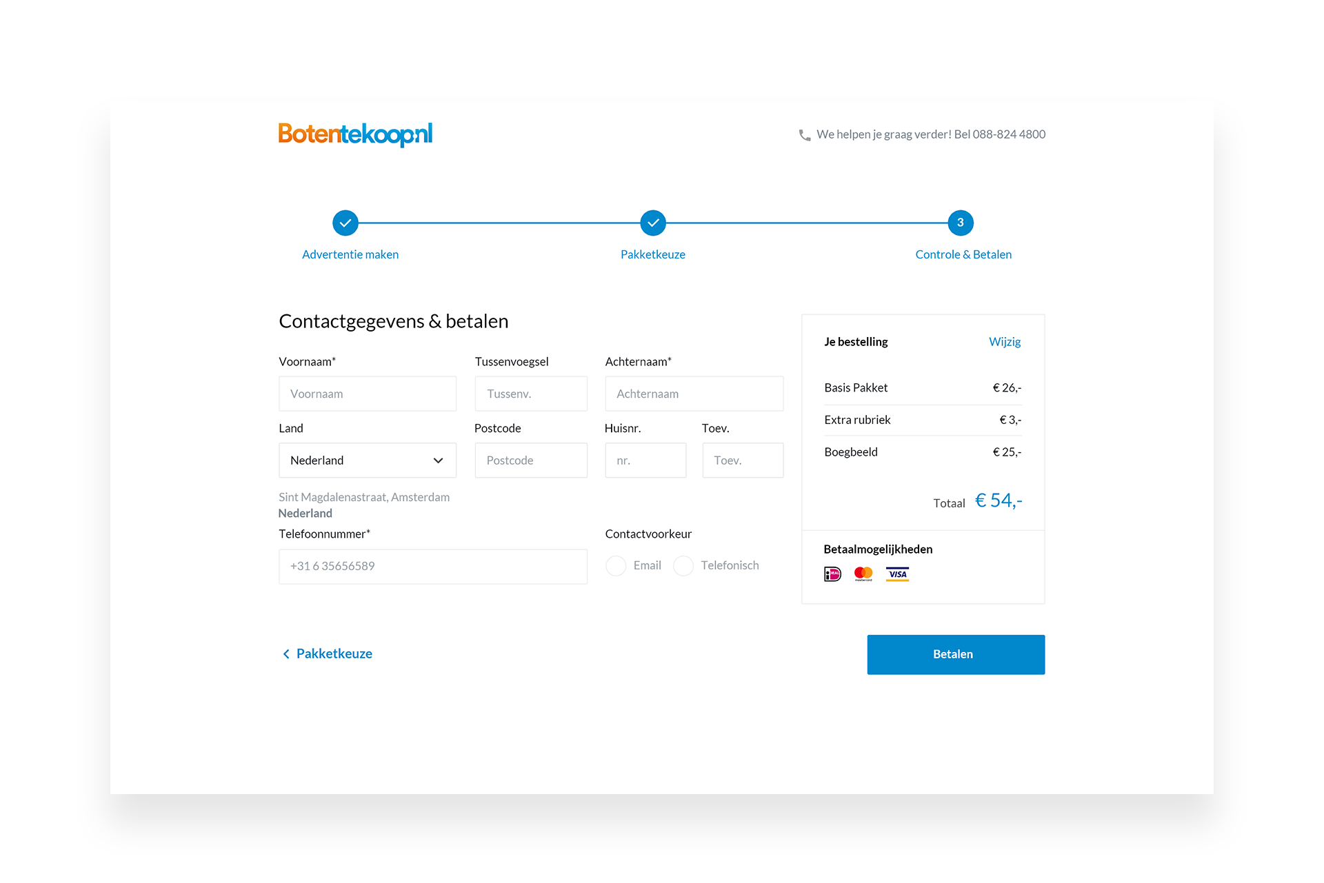 Botentekoop.nl Place Product Page Redesign Desktop by Milan Houter