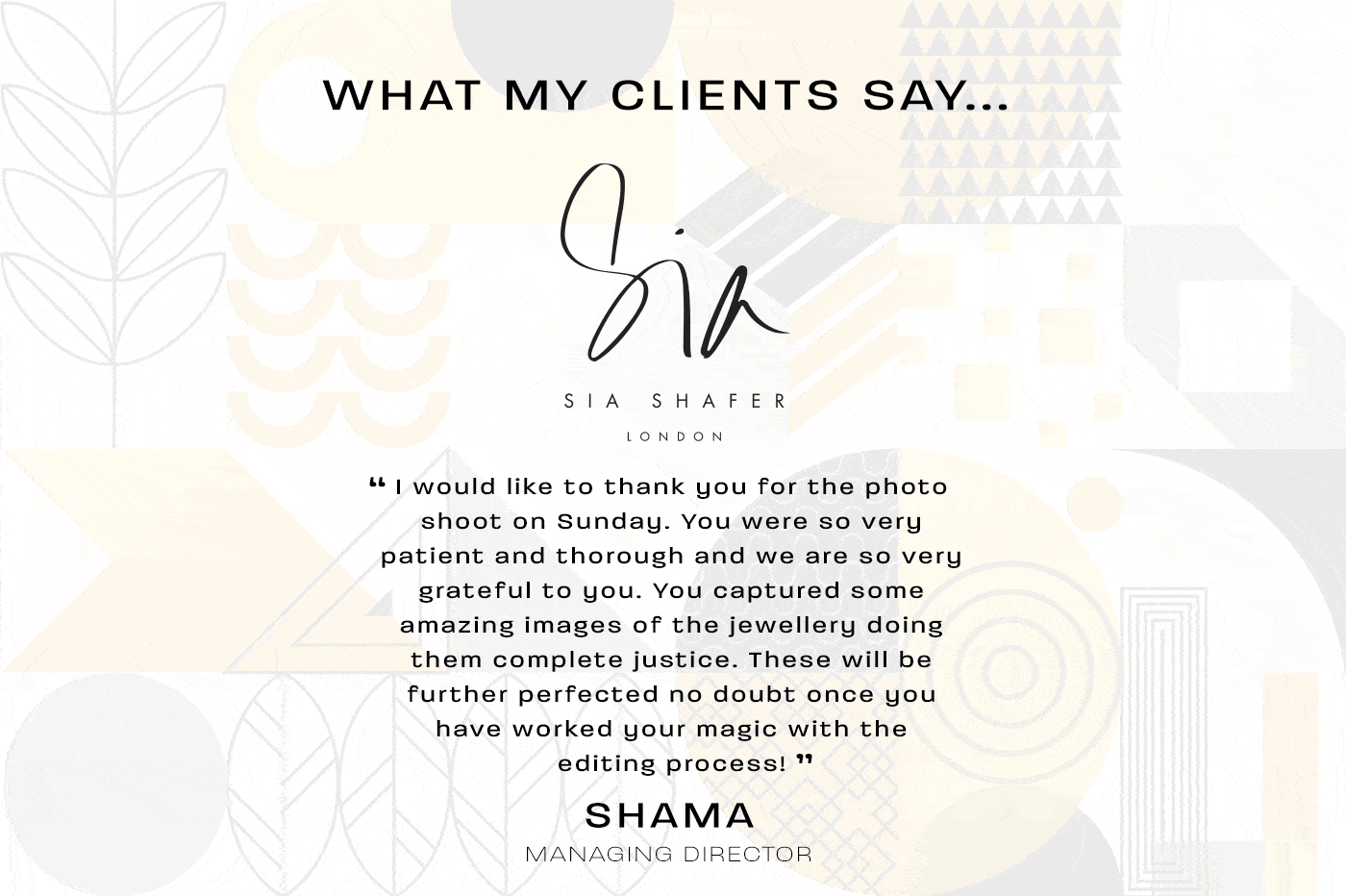 lindsey ahmet graphic designer clients reviews for graphic design and photography work completed for sia shafer, Manchester fashion festival and real pr