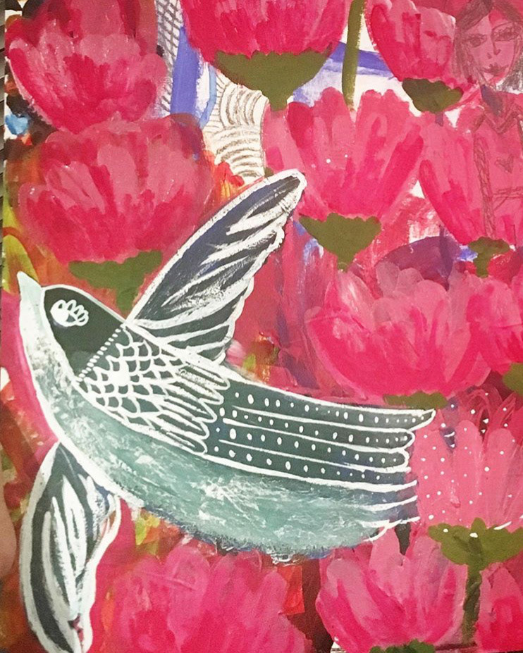 Mixed media painting