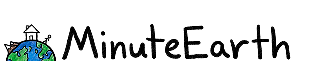 MinuteEarth Logo (Drawing of Earth with mountains, a house, and a stick figure)