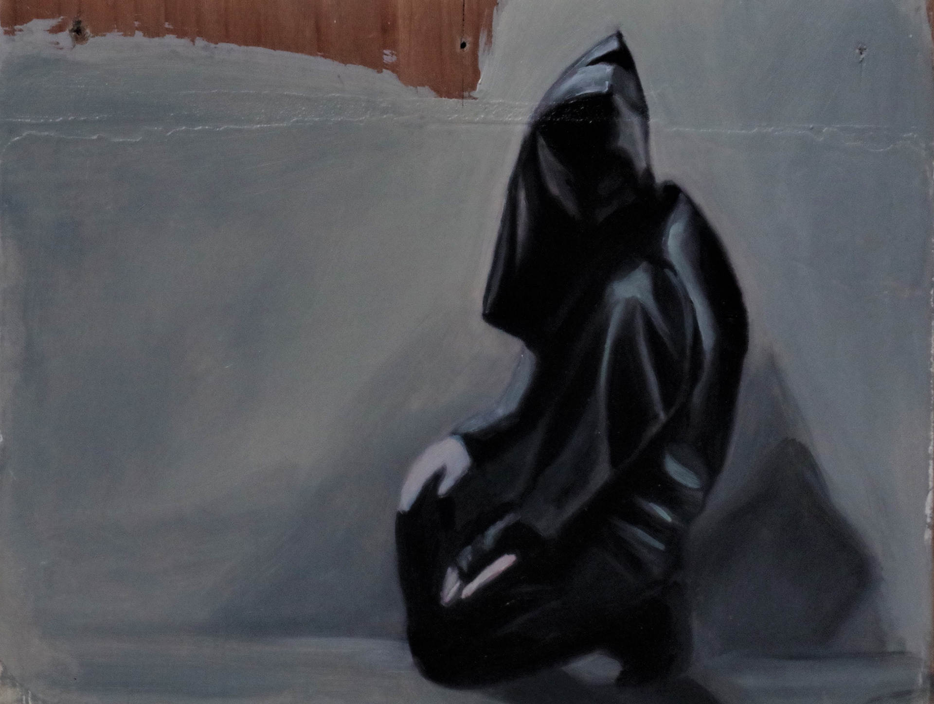 Kuroko VII - 2017, Oil on wood 20x15