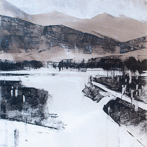 "Headwaters in the Rockies" / Oil on Wood Panels / 16" x 16" / Available / CAD 500$ / Unframed