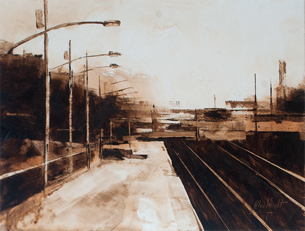 "The Quiet Platform" / Oil on Board / 9" x 12" / CAD 400$