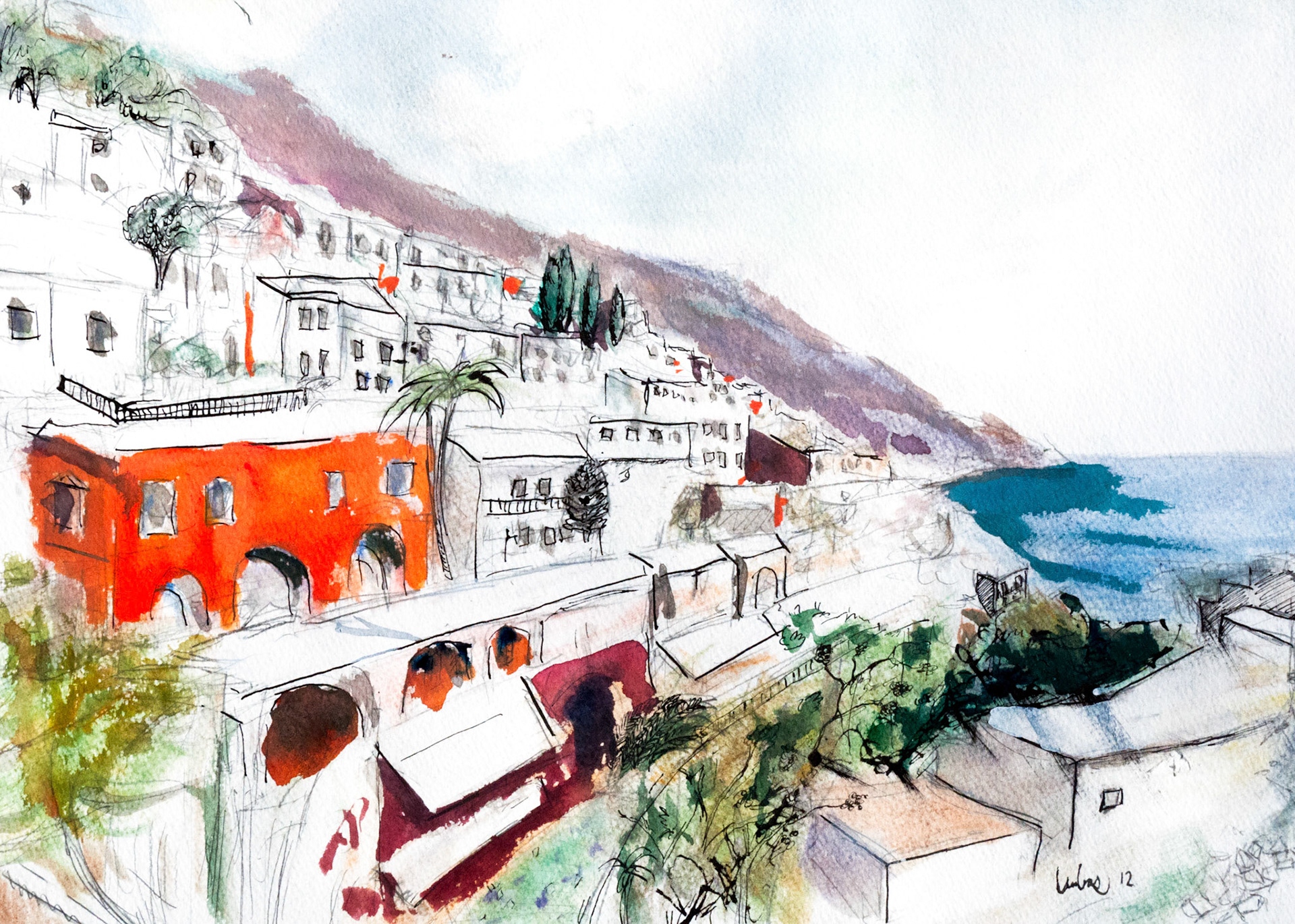 Pen & Ink; Ink, Watercolor, 2012