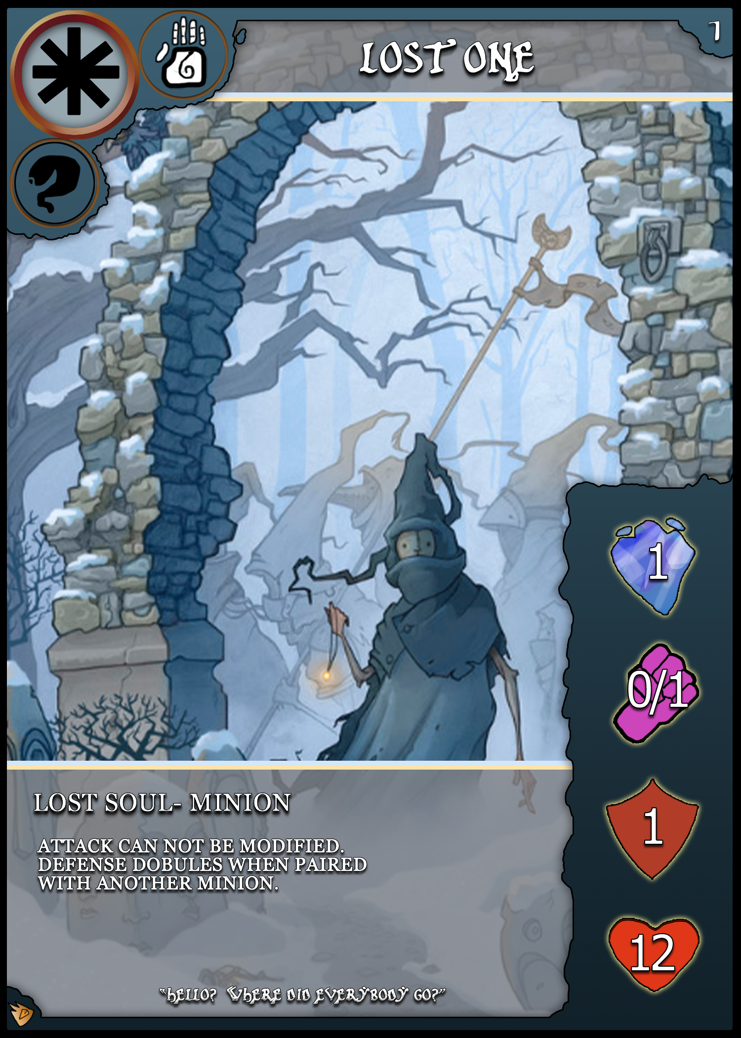 Card layout (Sample art by Gavin Gray Valentine)