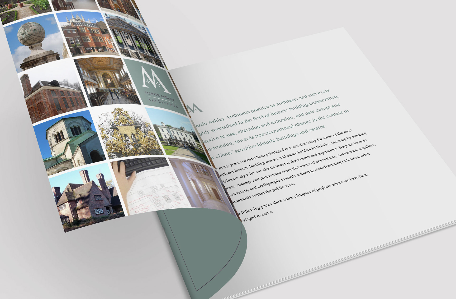 Corporate brochure design and production for Martin Ashley Architects