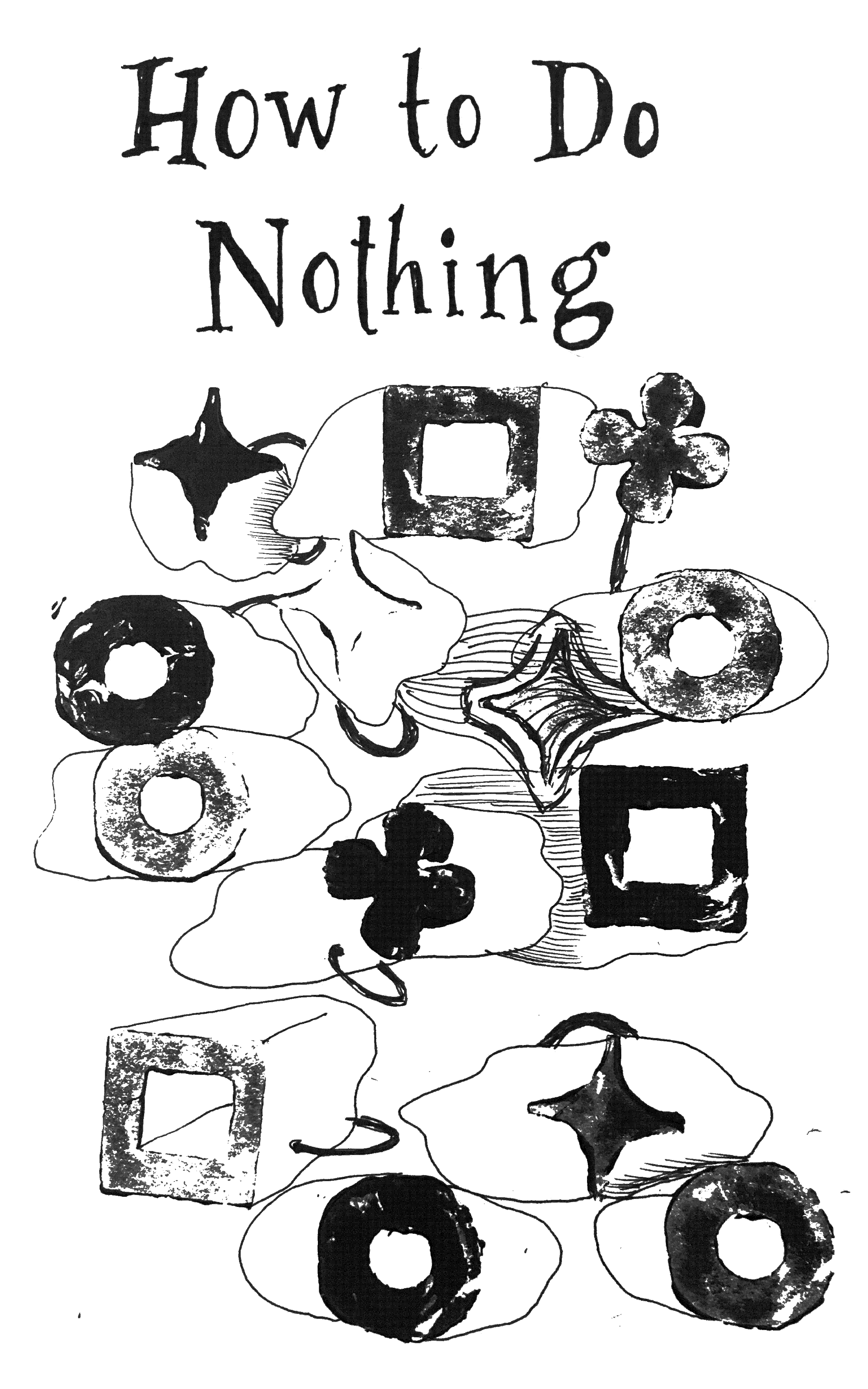 "How to Do Nothing" black and white design