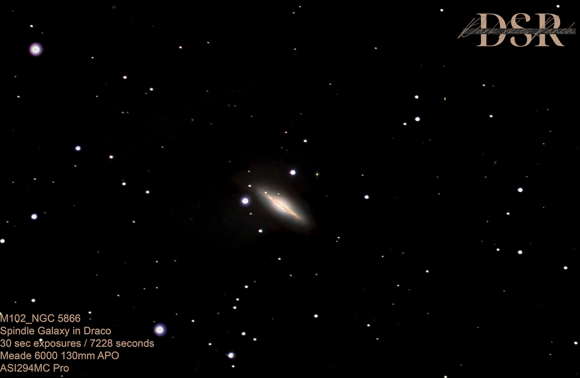 M102 Spindle Galaxy in Draco