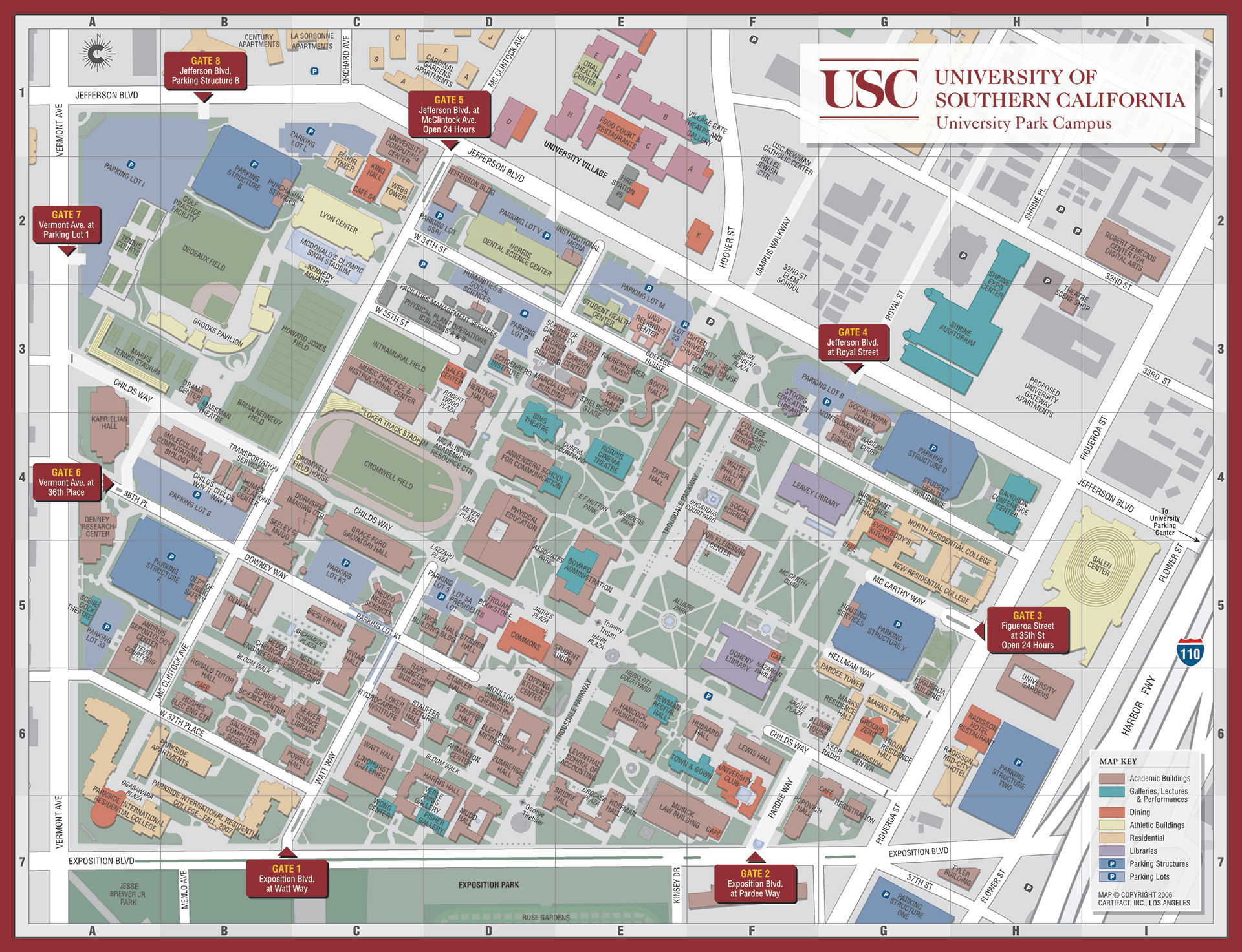 University Of Southern California Map MagnaTerra Cartographic   Campus Map