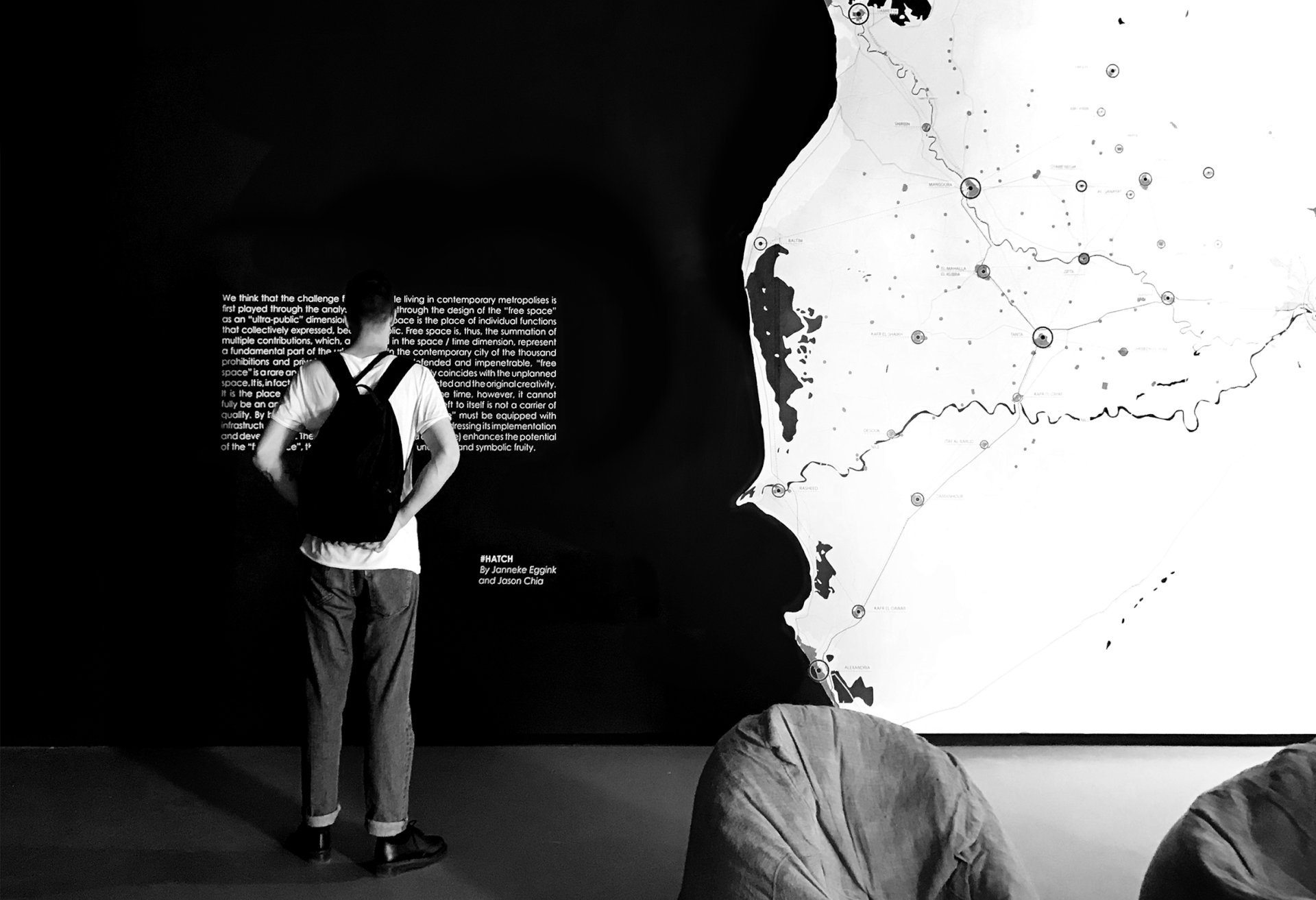 Venice Biennale 2018 Janneke Eggink and Jason Chia, Line art and mapping of Egypt informal markets