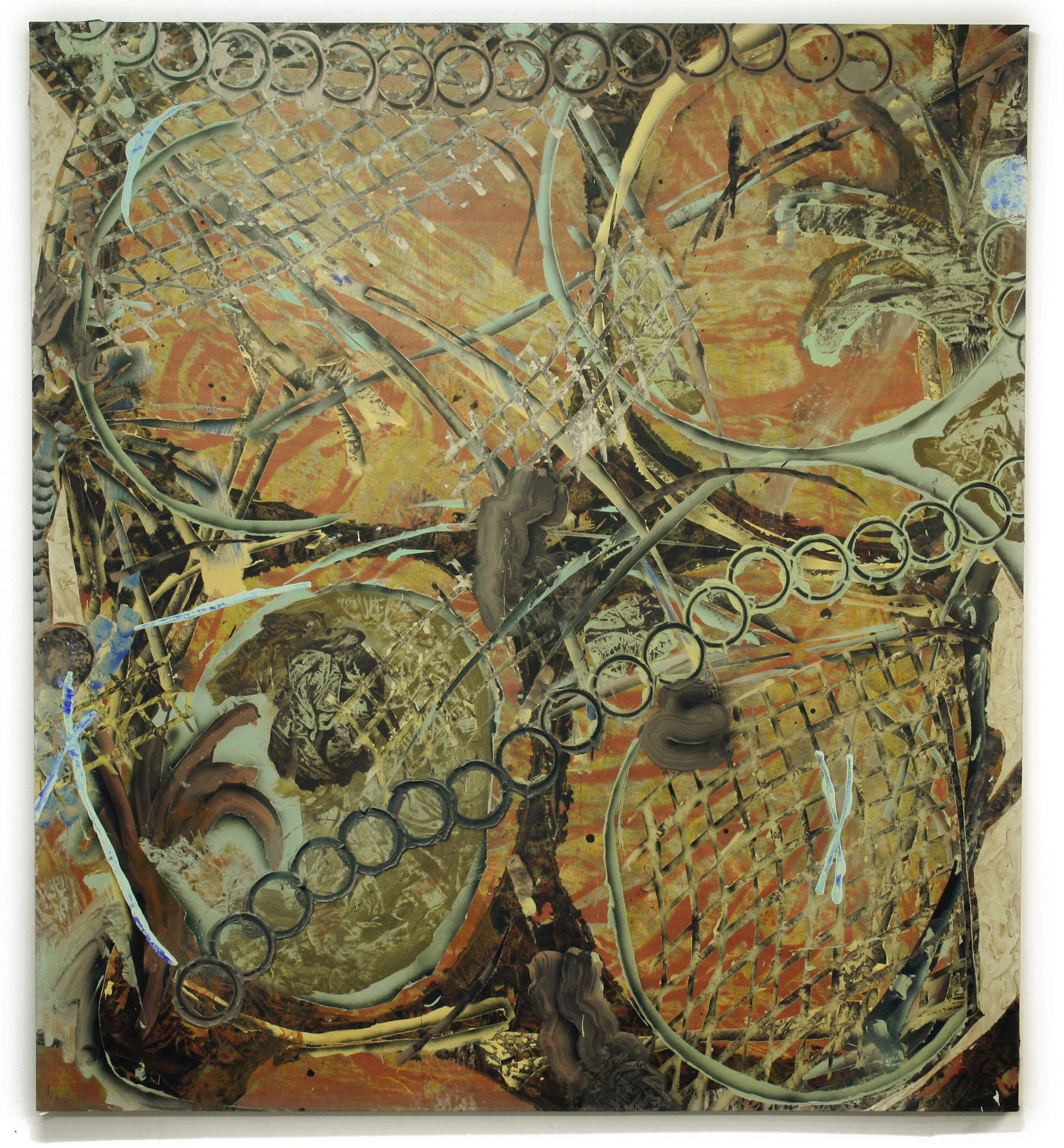 COMPOST IV / ACRYLIQUE ET MORTIER SUR TOILE / 183 X 183 CM / 2018