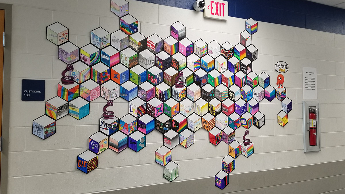 Danielle Perich ThankYouXInspired Elements of Art Cube Mural