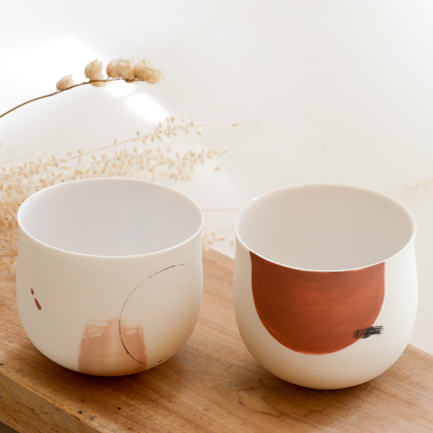 Bol en porcelaine sérié 'De lune & d'Astres' tomette - 38€
