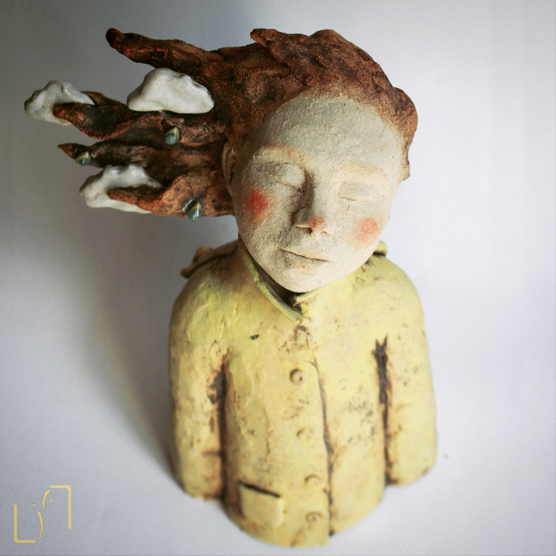Buste jeune fille ciré jaune - Grès - 360€