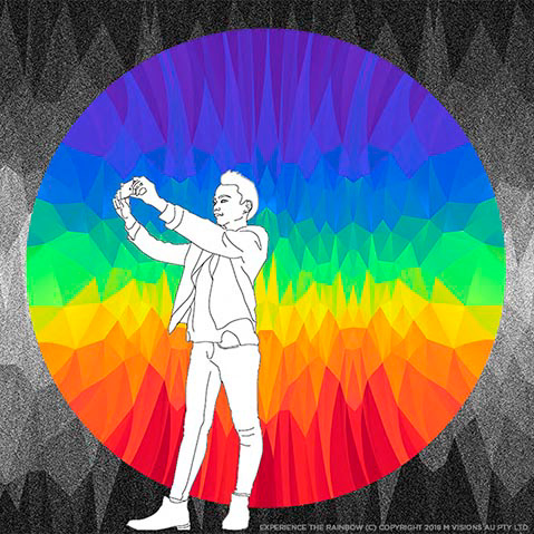 Conceptual artwork design for 'Experience the Rainbow' an audio visual artwork installation, design collaboration between Markham Lane and Harry Pettis.