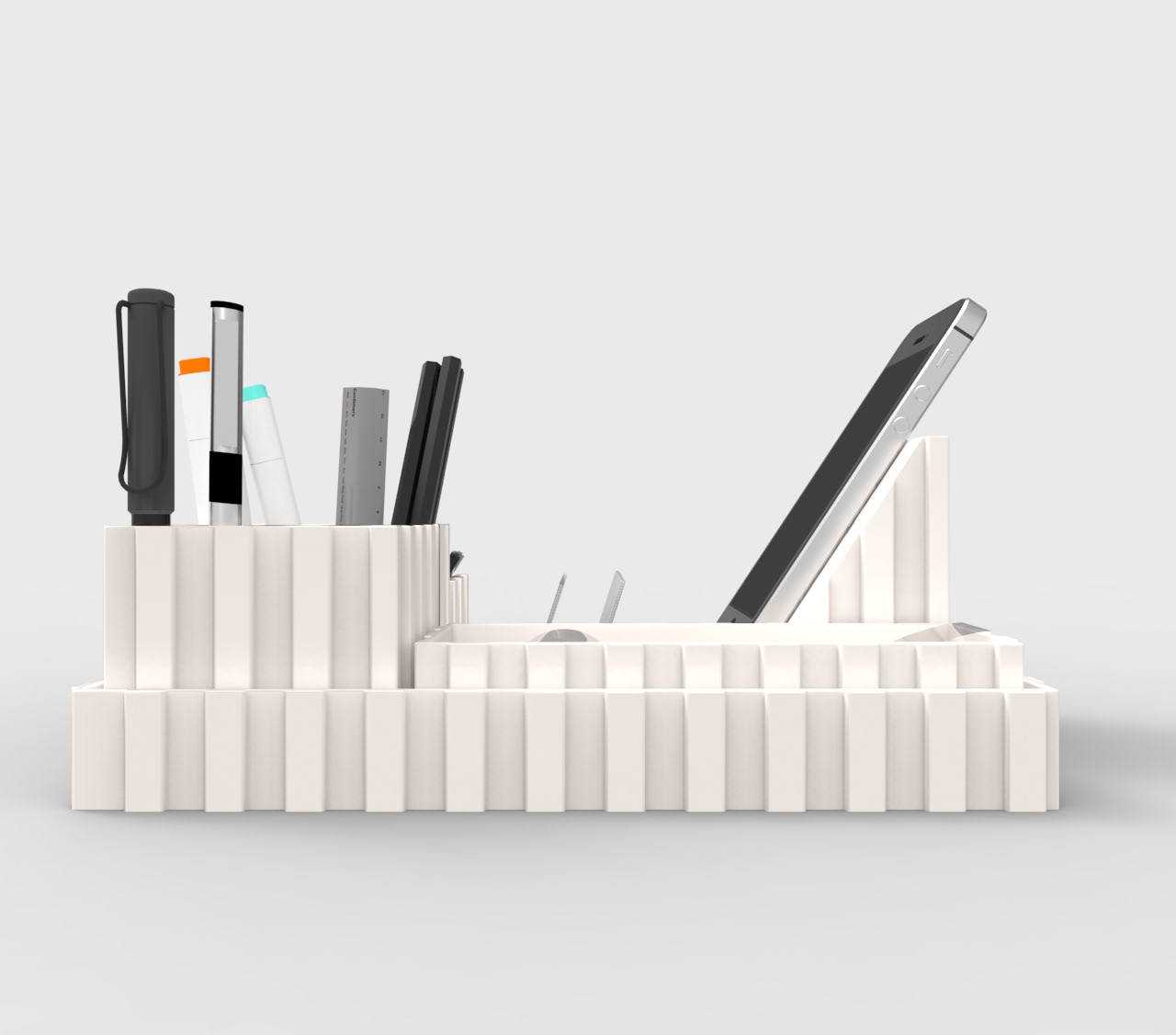 Kargo Desk Organiser for Incipit, moulded ceramic production, with valerio sommella