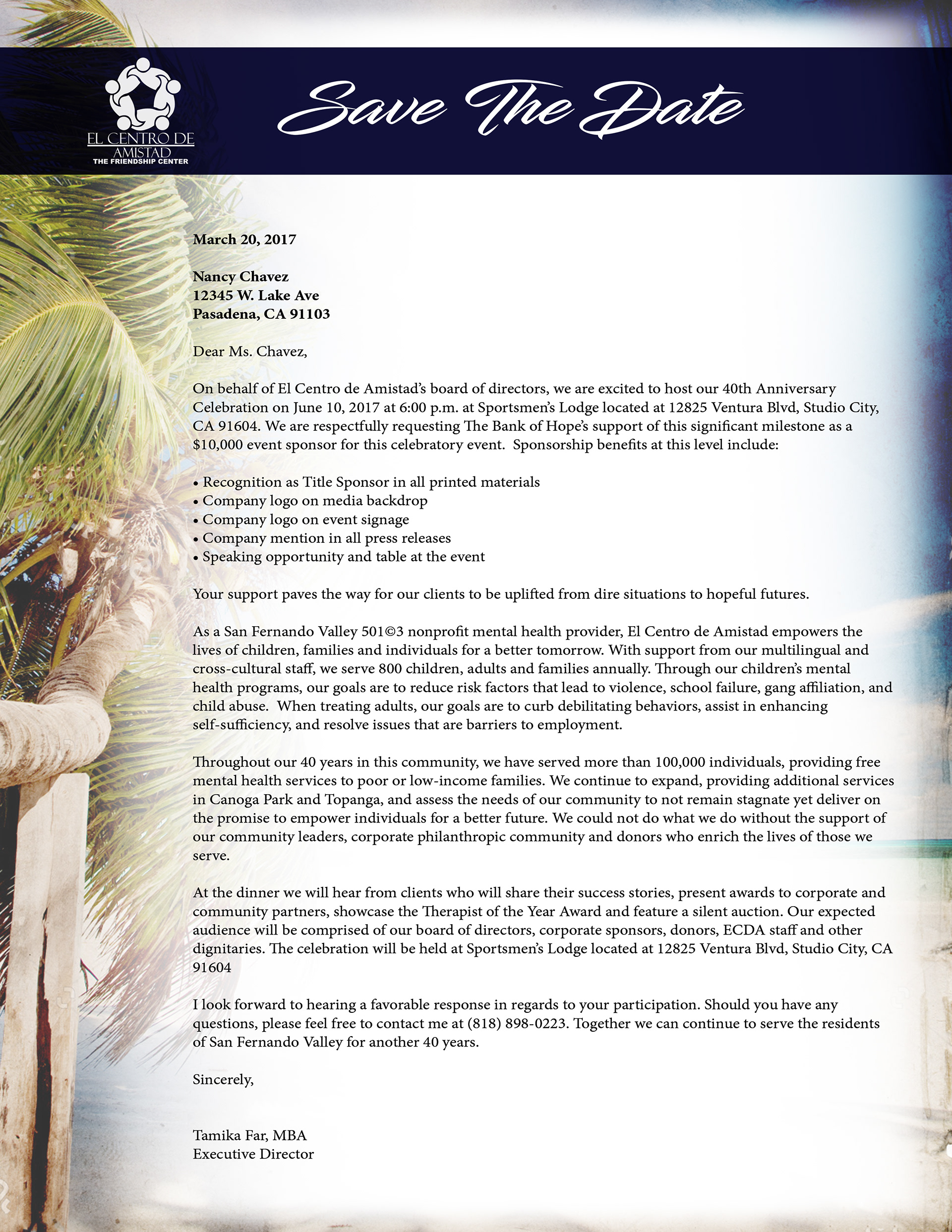 Save The Date Letter