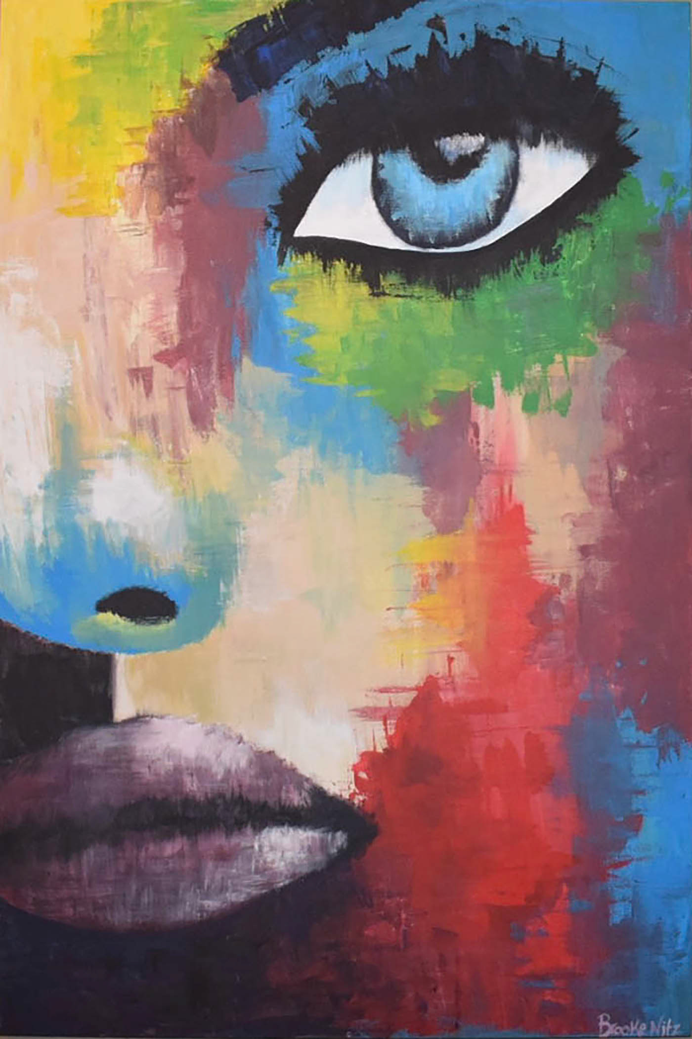 “Beauty in the Chaos”, Acrylic on Matte Board, Brooke Nitz, Ocean Springs High School