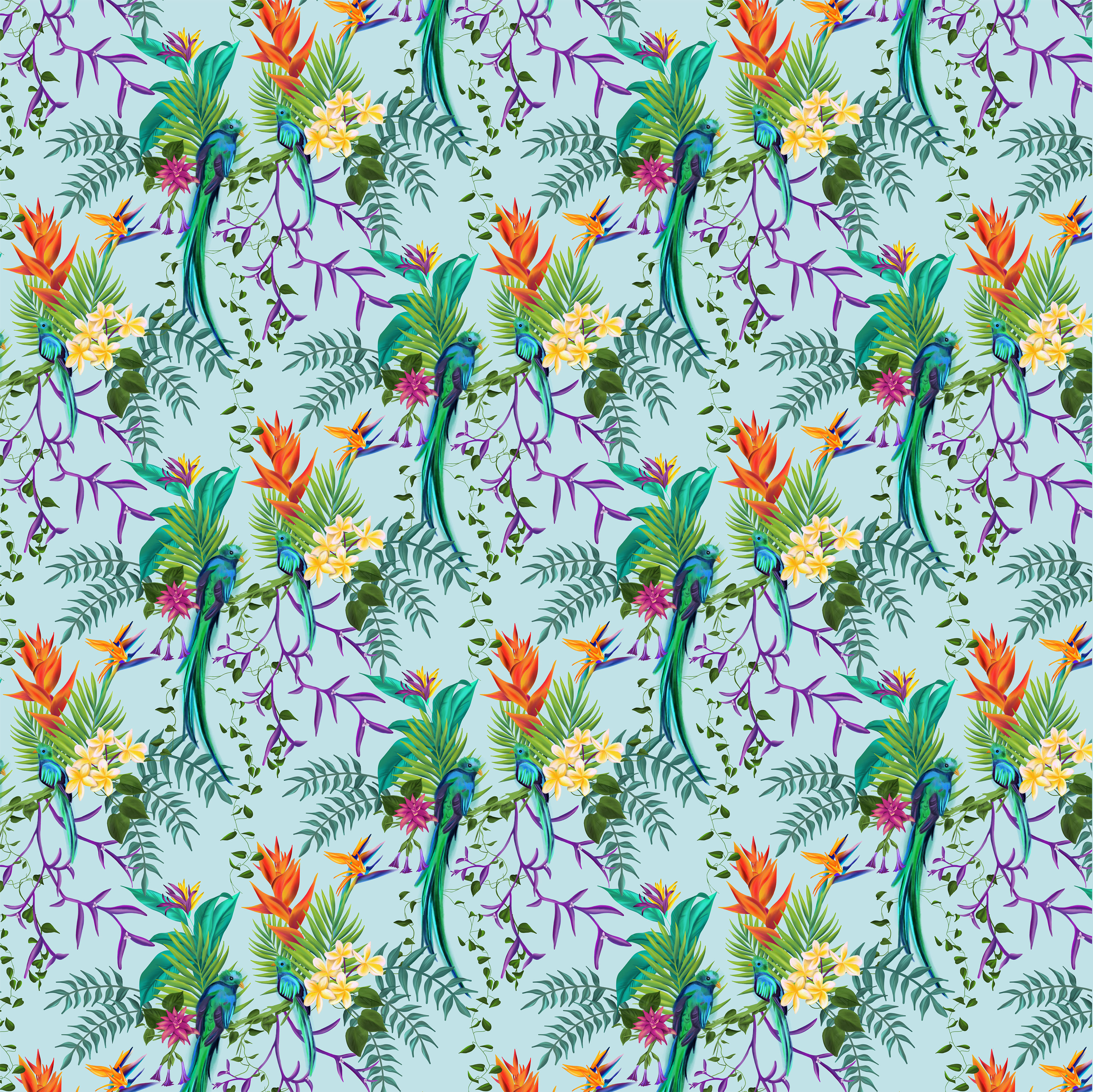 Tropical Pattern, 2020, Digital Illustration, Personal Project