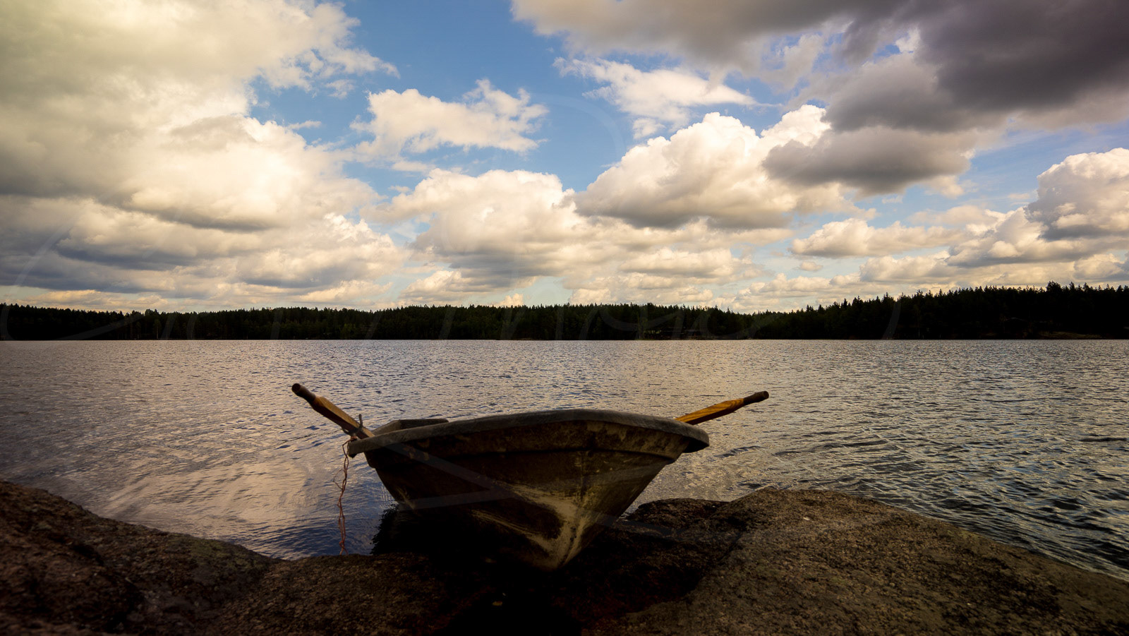The boat in the lake