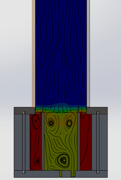 Cross Cut Burner Pressure Streamlines