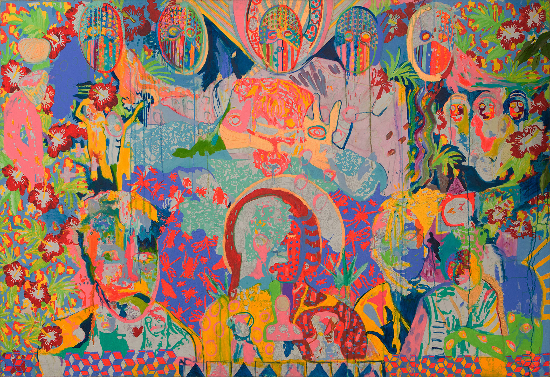 We Named the Space Between Your Hair and Neck Atlantis - 2015 - 5x4' - oil and acrylic on canvas
