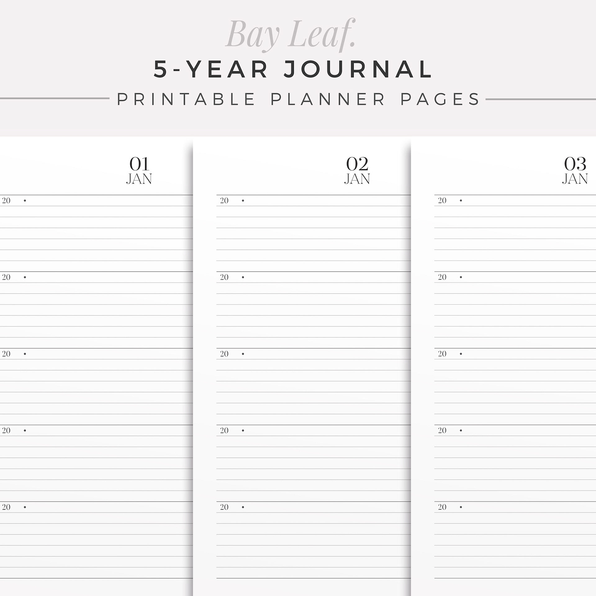 Yearly Planner Journal Stencil