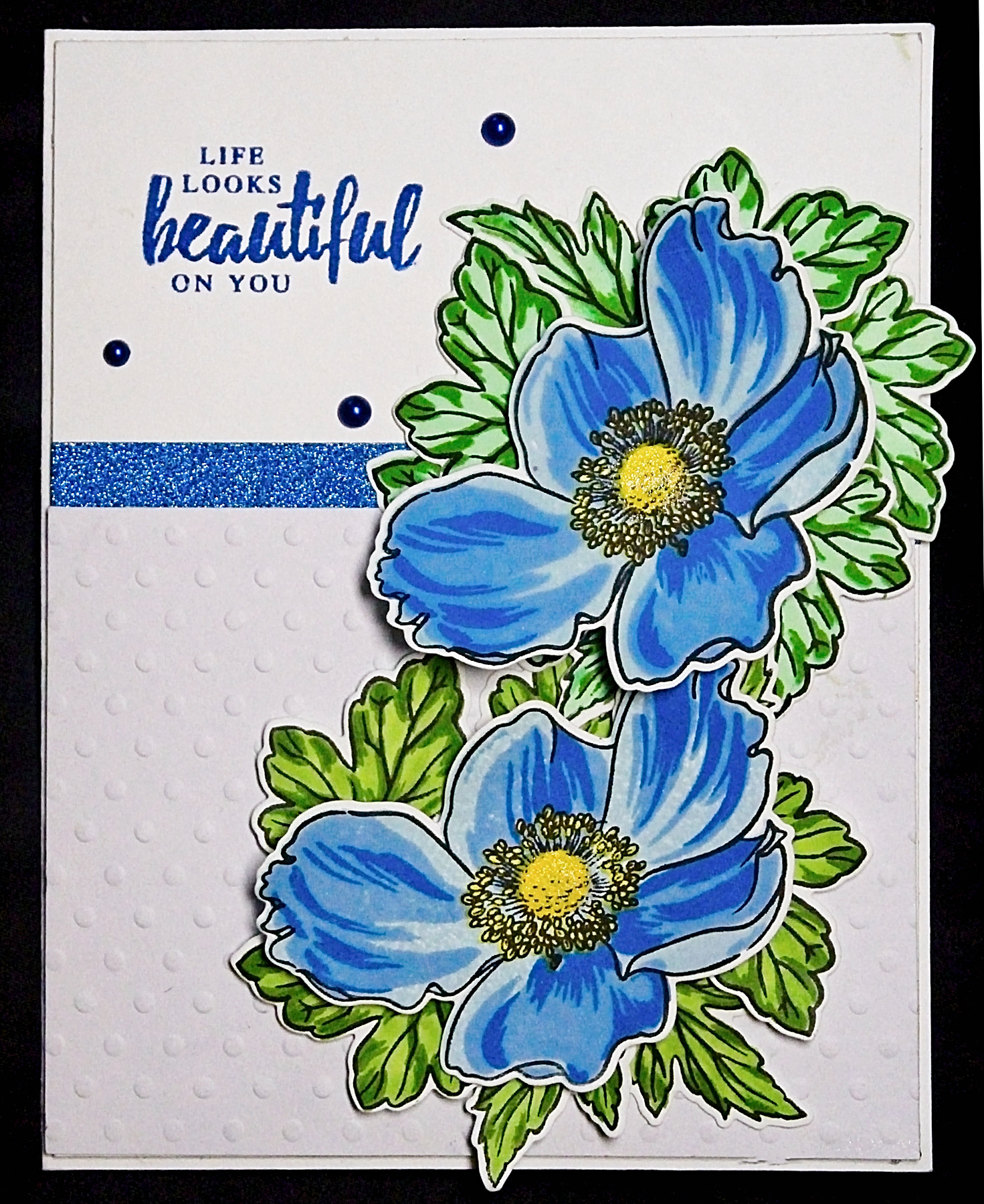 Multi Layered stamps, die cuts and textured base. 