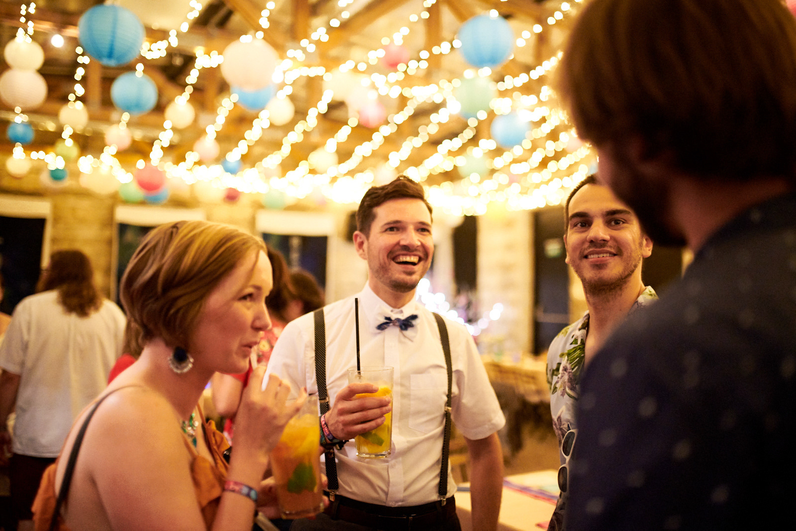 The groom having fun with friends
