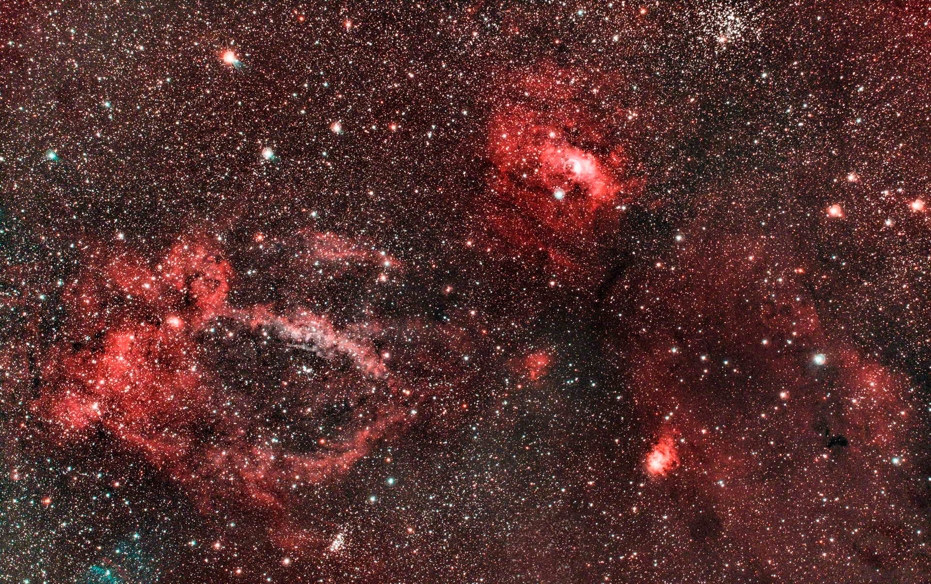 The Bubble and Lobster Claw Nebula