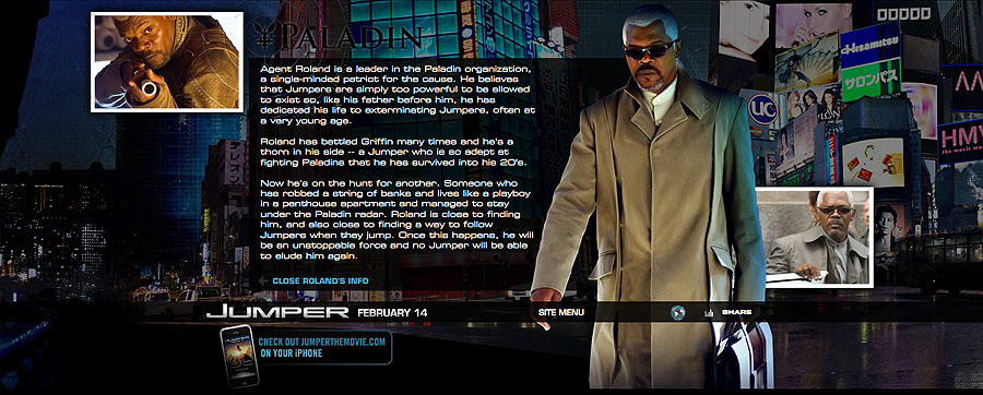 On Kent Jumper Online Marketing Website Online Marketing Site For The Jumper Movie Starring Jamie Bell And Samuel Jackson