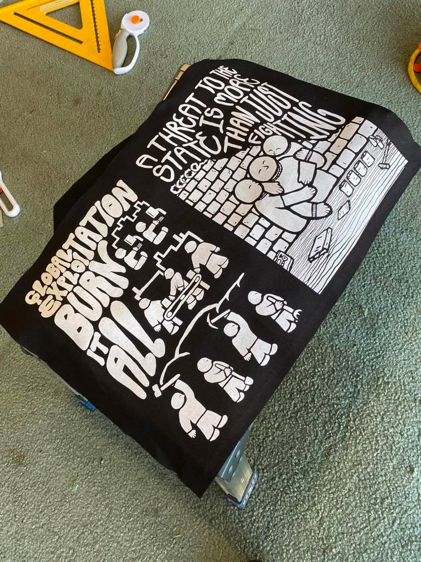 1 color versions as printed back patches